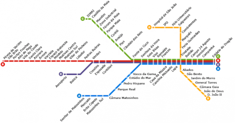 Como Andar De Metr No Porto Usando O Bilhete Andante   Mapa Linhas Metro Porto 768x402 