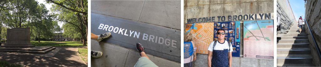 Subida para atravessar a Brooklyn Bridge