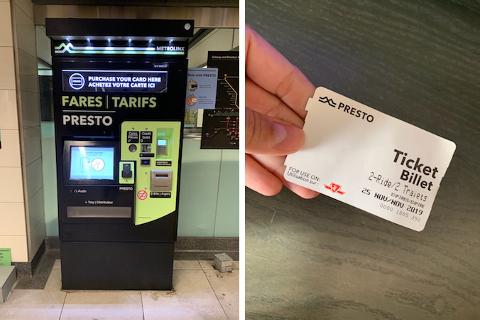 como comprar ticket metrô em Toronto
