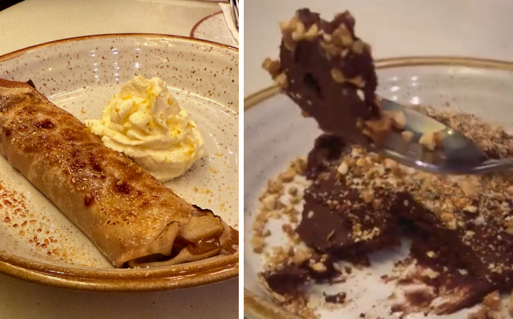 Panqueca de Doce de Leite e Mousse de Chocolate